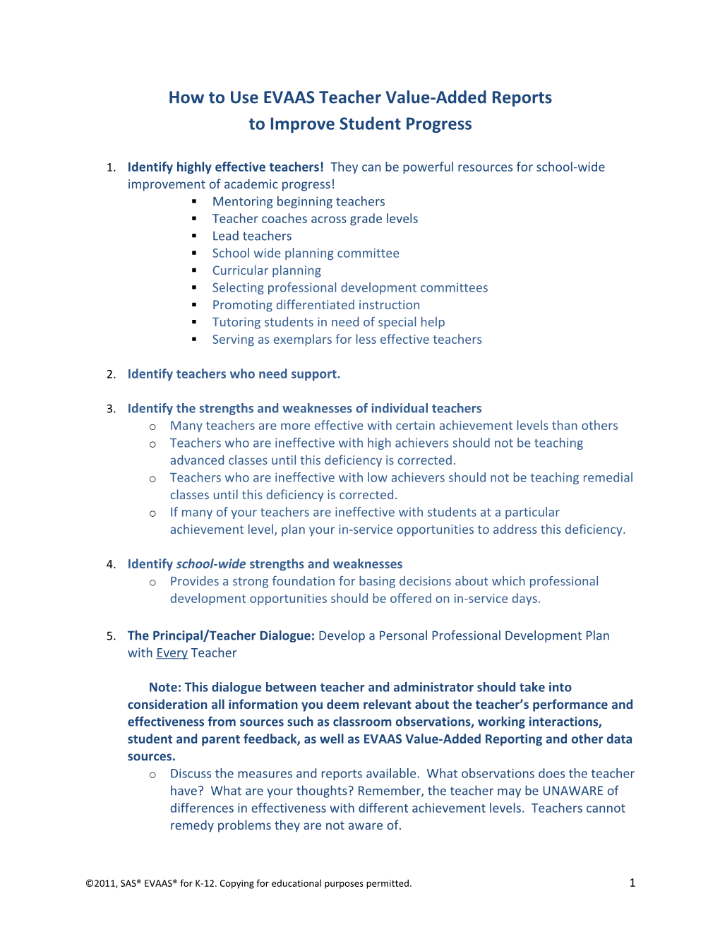 How to Use EVAAS Teacher Value-Added Reports