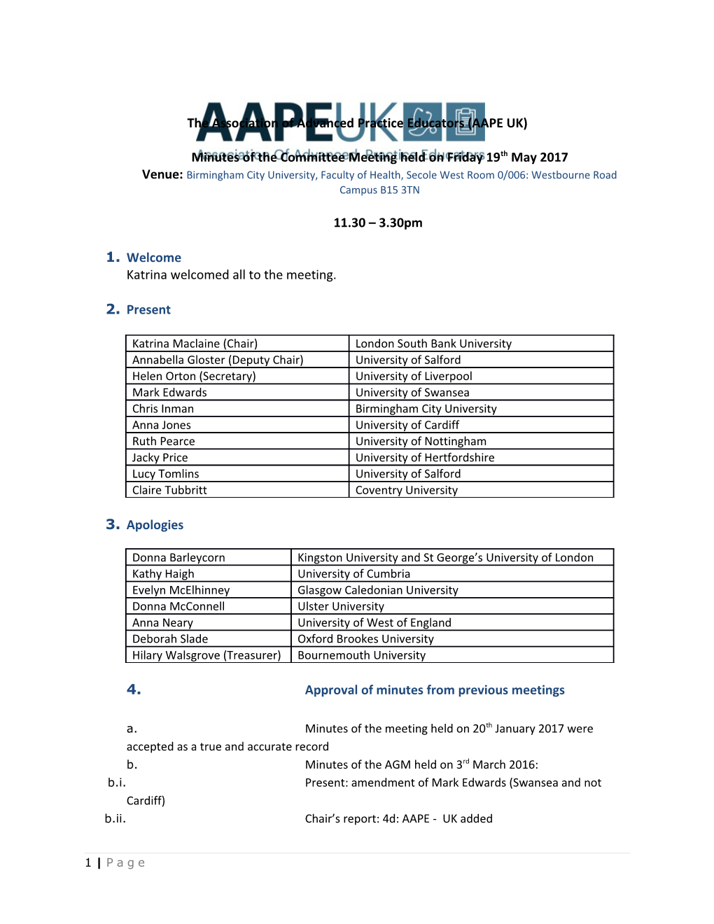 The Association of Advanced Practice Educators (AAPE UK)