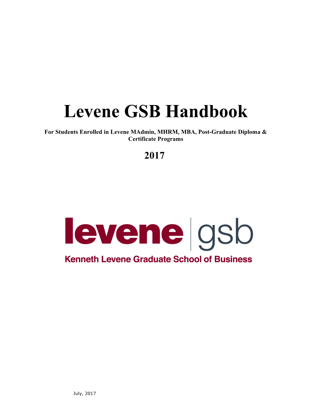 Levene GSB Handbook