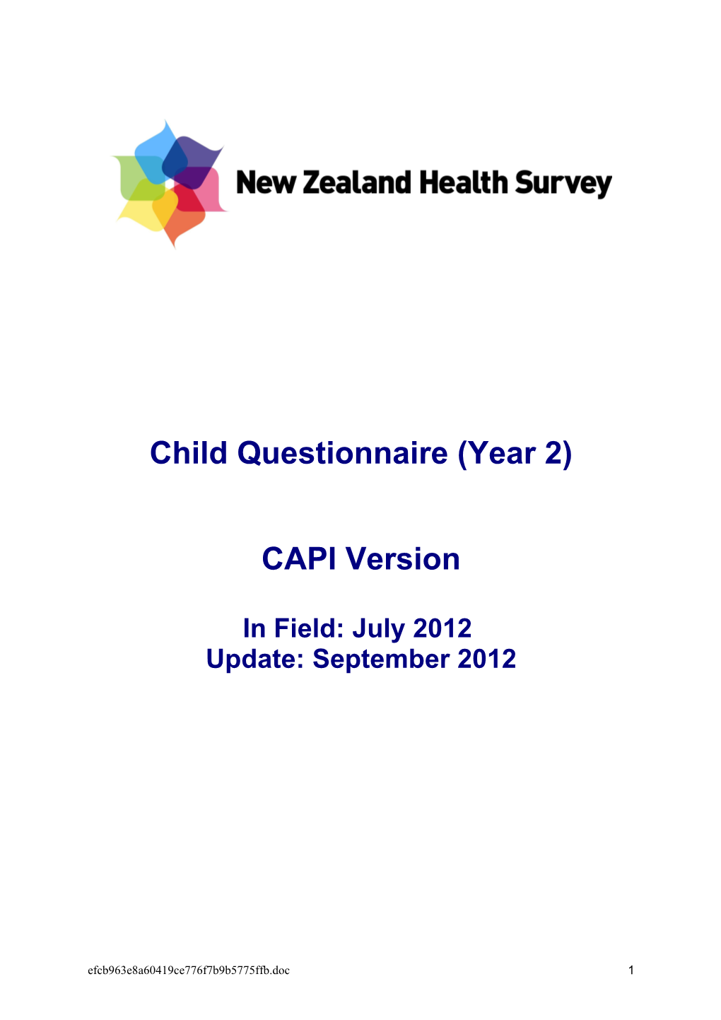NZHS - Child Questionnaire (Year 2)