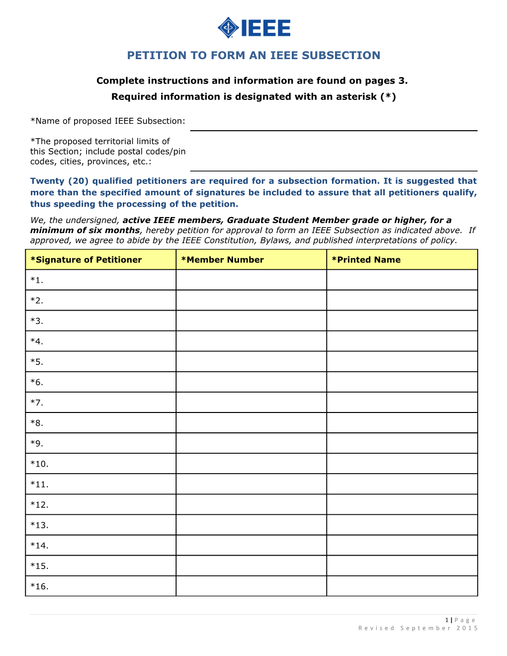 Requirements to Form a Chapter