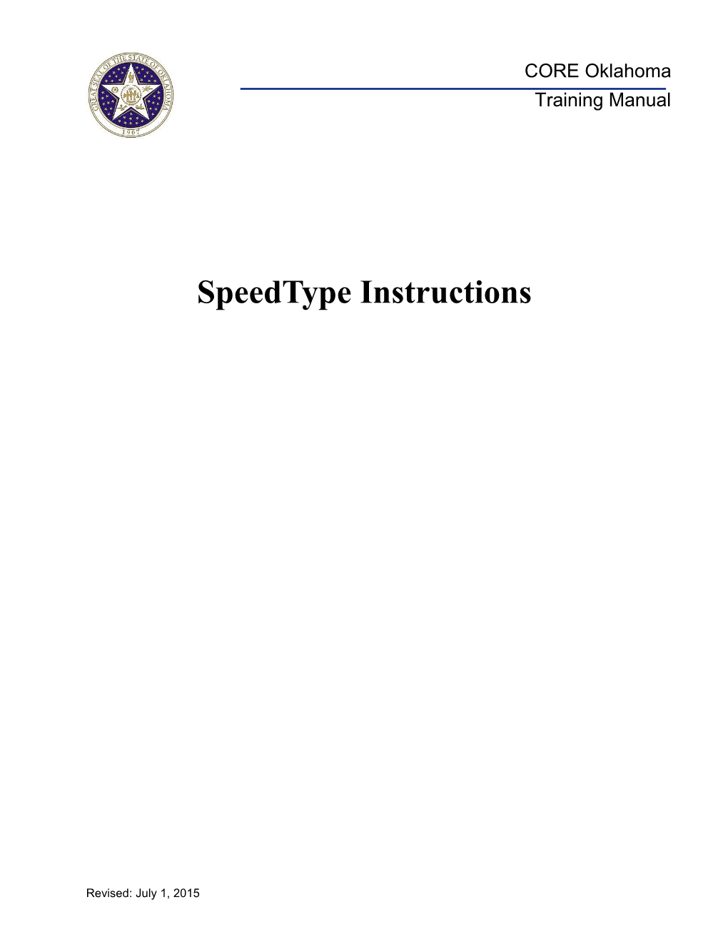 Speedtype Instructions