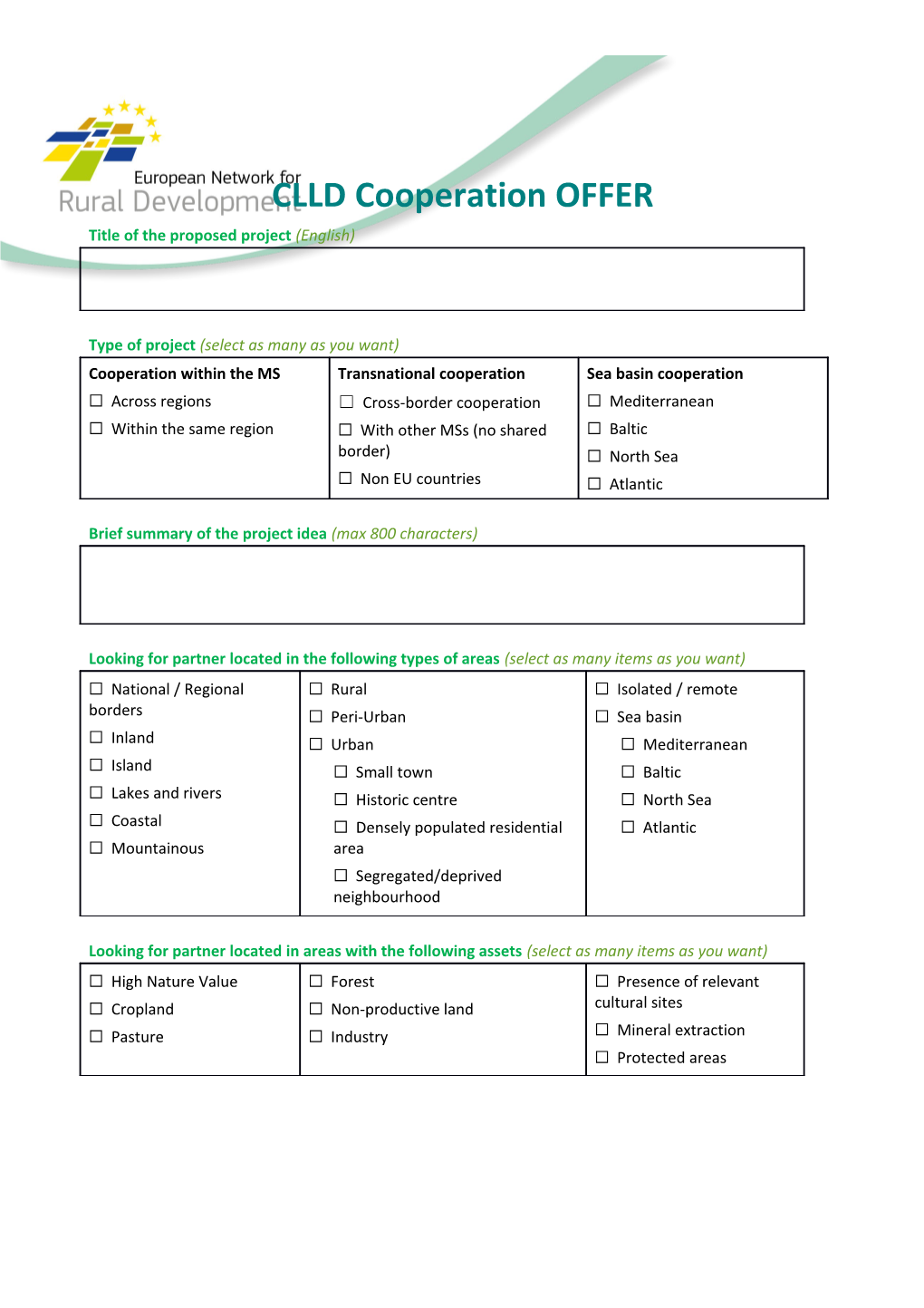 CLLD Cooperation Offer