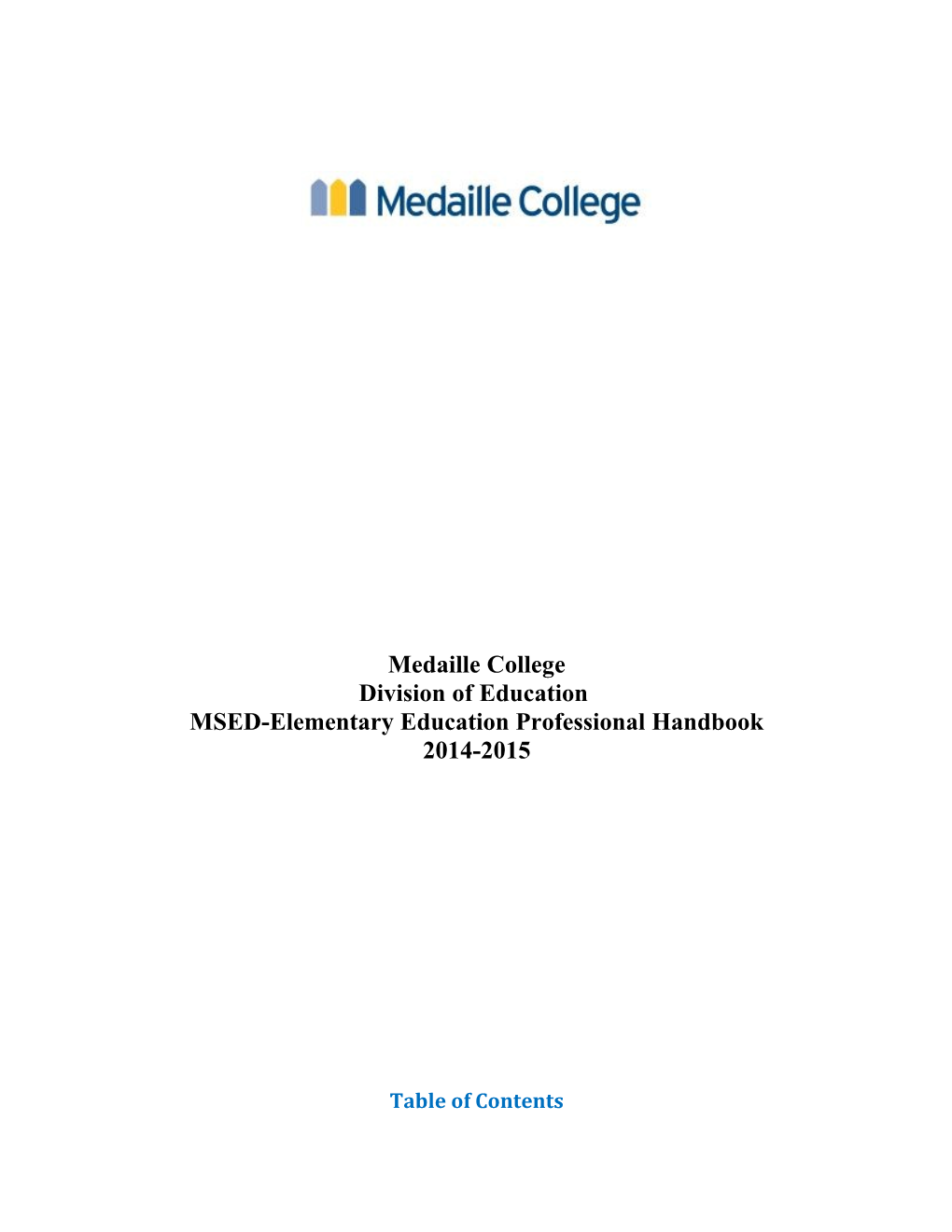 MSED-Elementary Education Professional Handbook