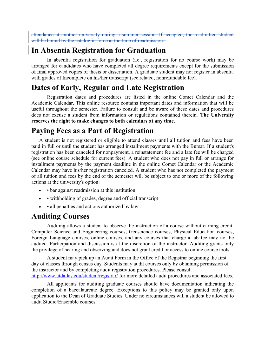 Registration and Enrollment Requirements