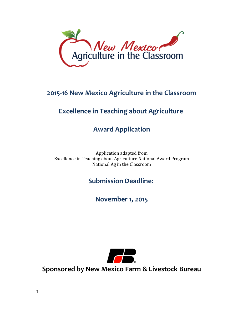 2015-16New Mexico Agriculture in the Classroom