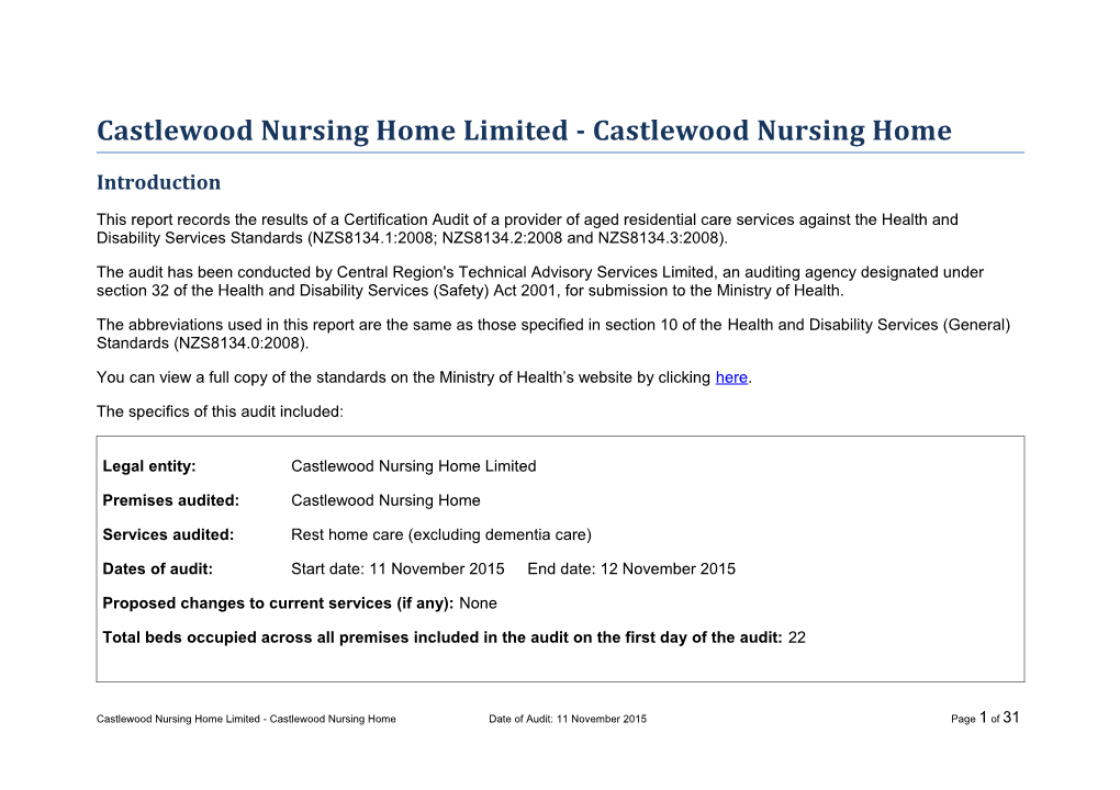 Castlewood Nursing Home Limited - Castlewood Nursing Home