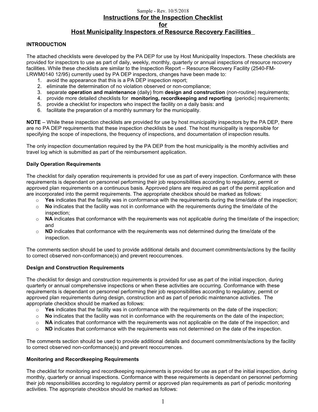 Checklist for Reimbursement of Certified Host Municipal Inspectors