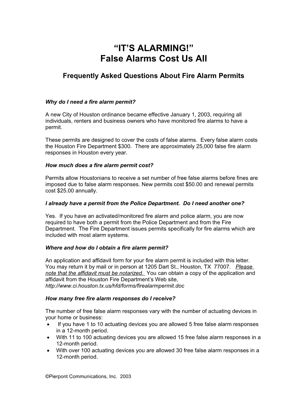 Frequently Asked Questions About Fire Alarm Permits