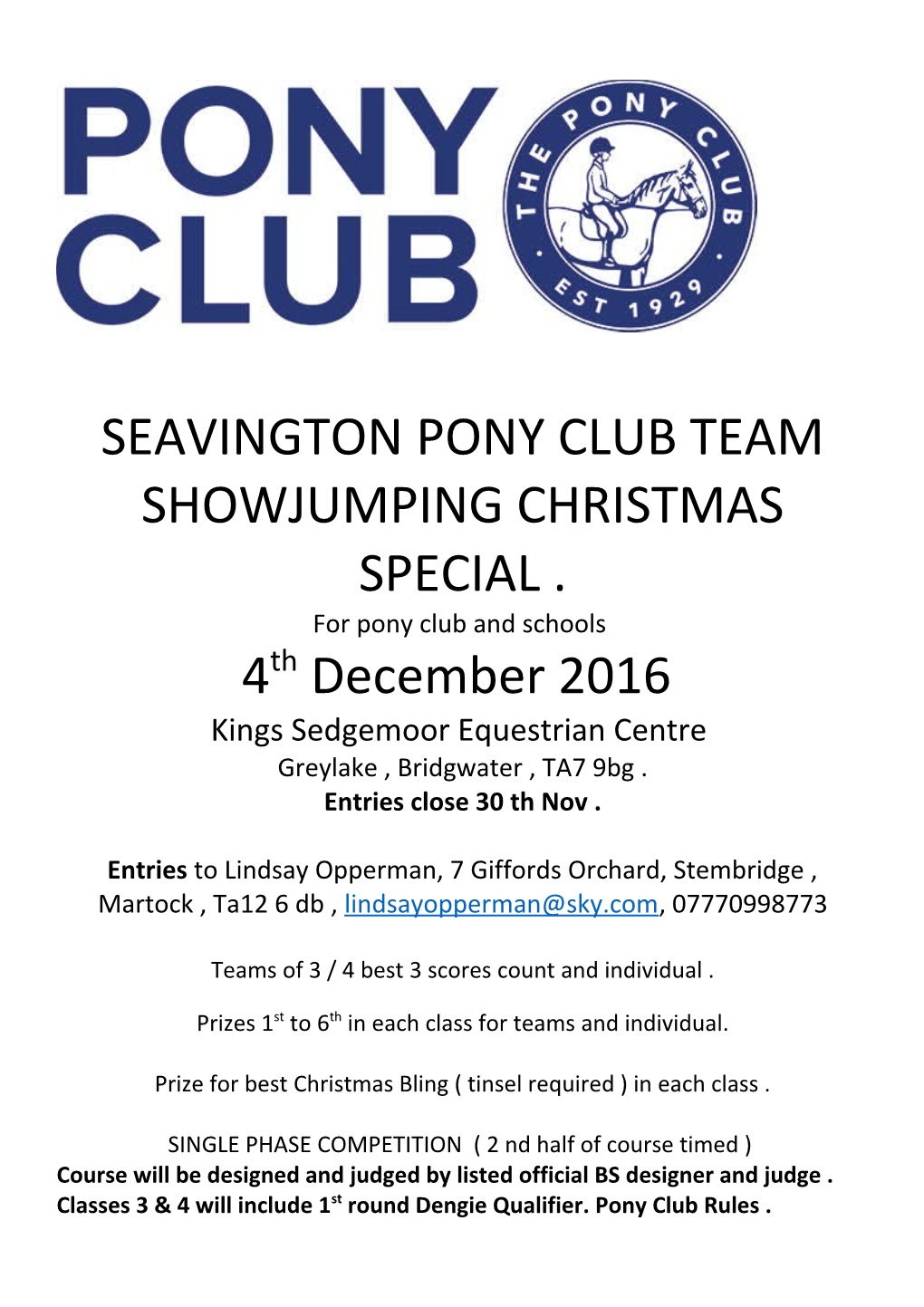 Seavington Pony Club Team