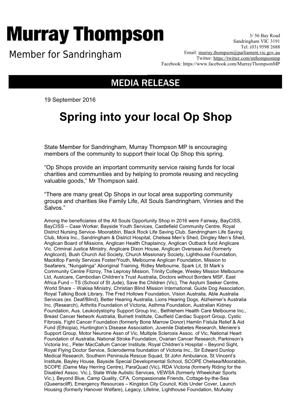 Spring Into Your Local Op Shop