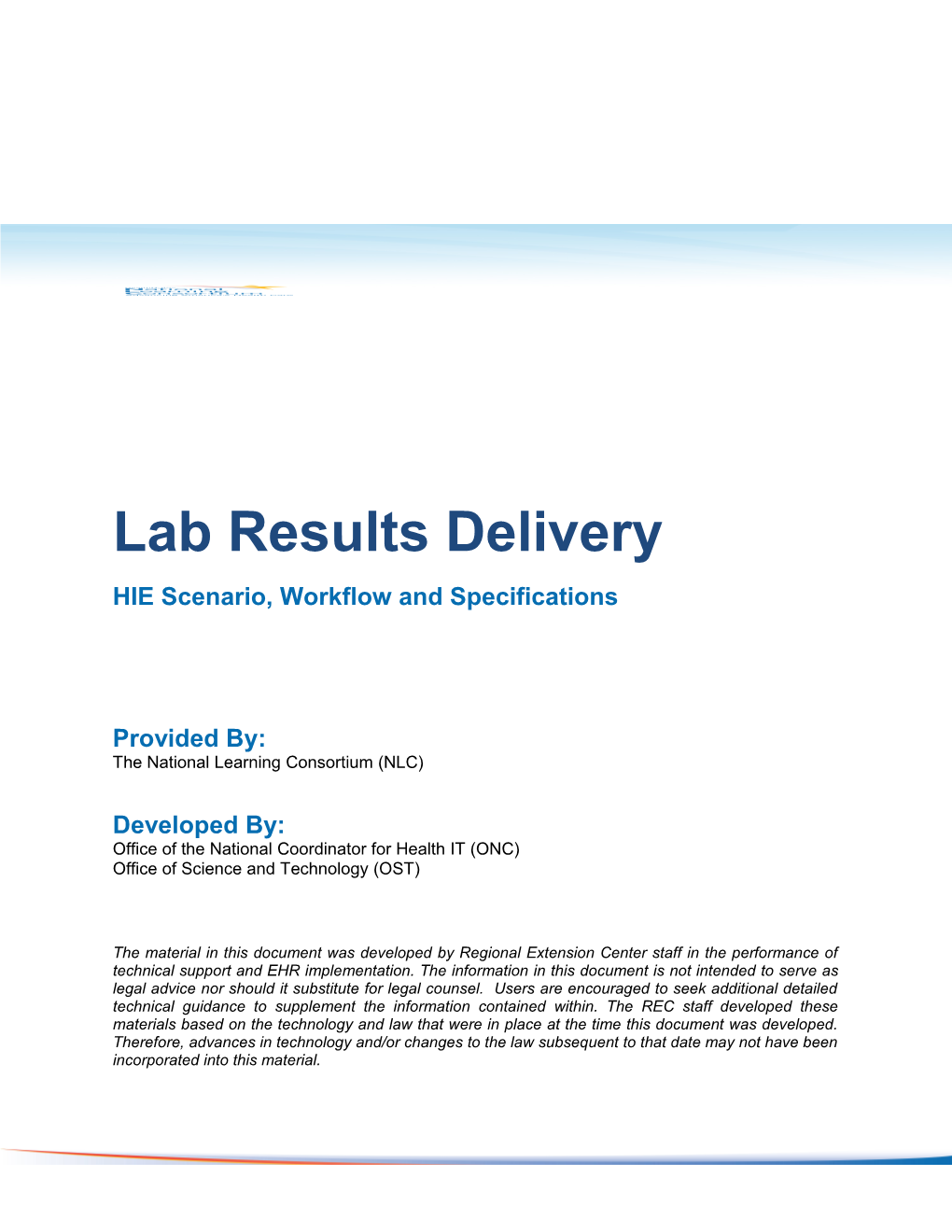 NLC Scenario Lab Results Delivery