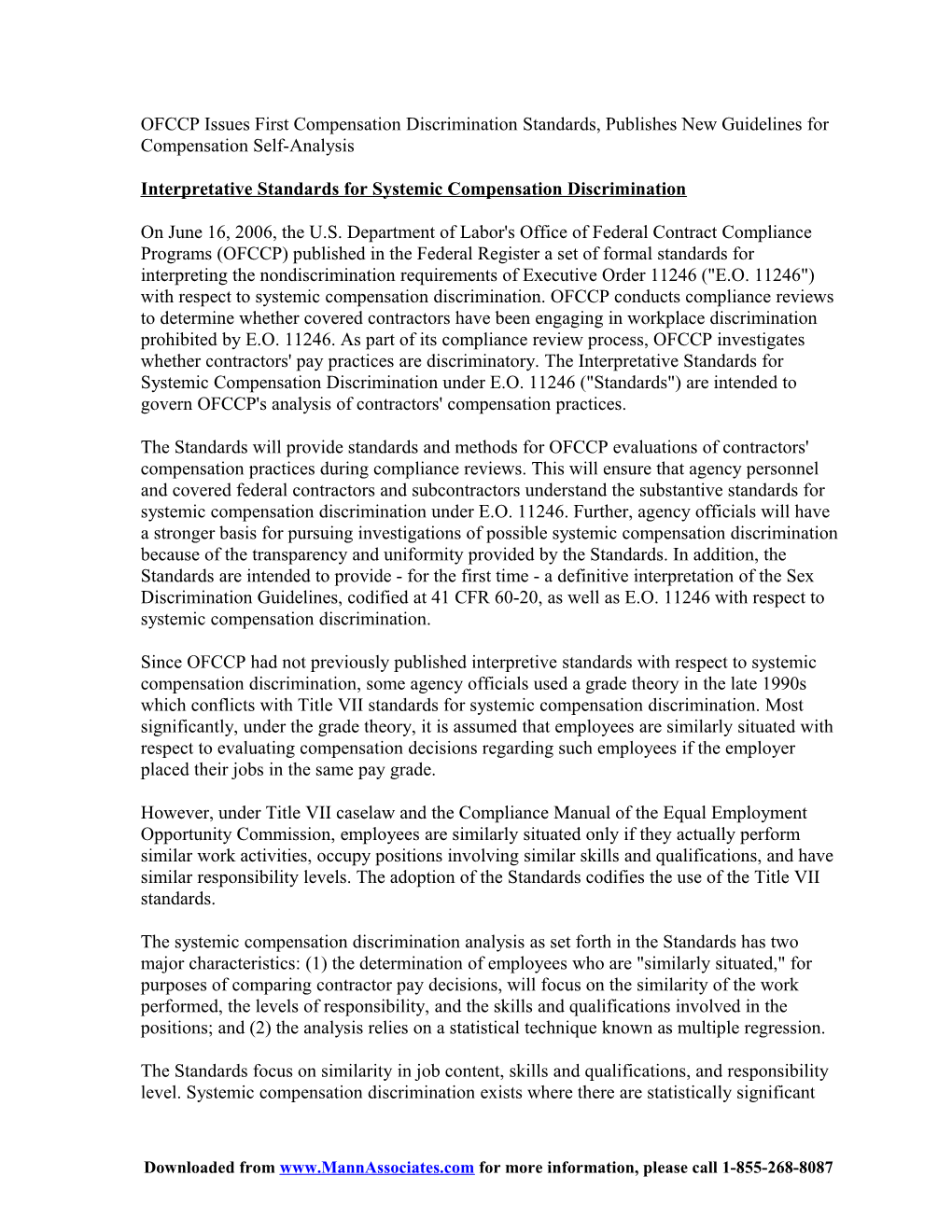 OFCCP Issues First Compensation Discrimination Standards, Publishes New Guidelines For