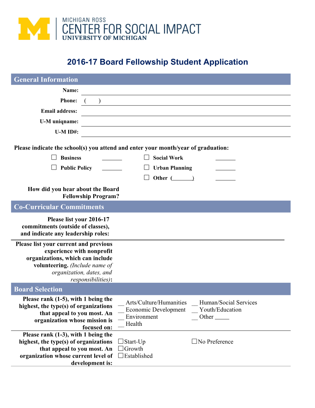 2016-17Board Fellowship Student Application