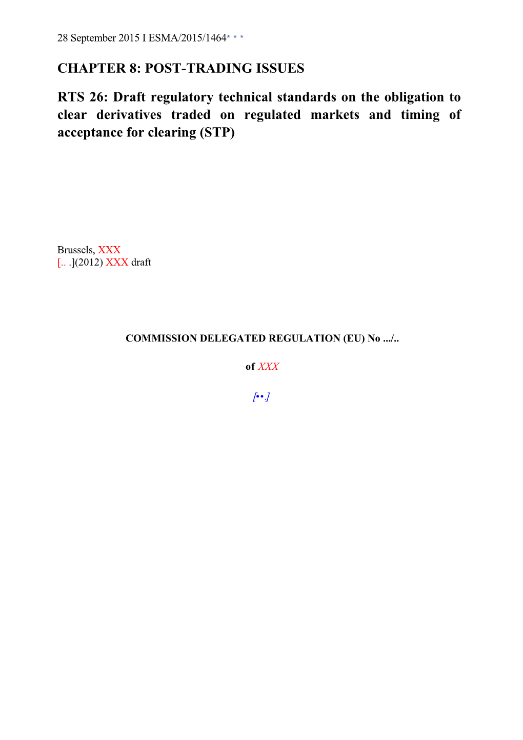 Chapter 8: Post-Trading Issues