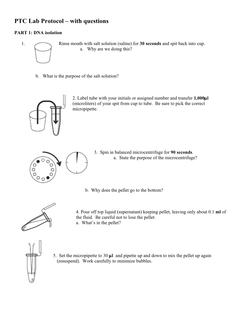 PTC Lab Protocol