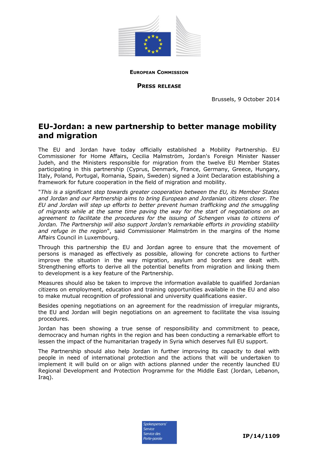 EU-Jordan: a New Partnership to Better Manage Mobility and Migration