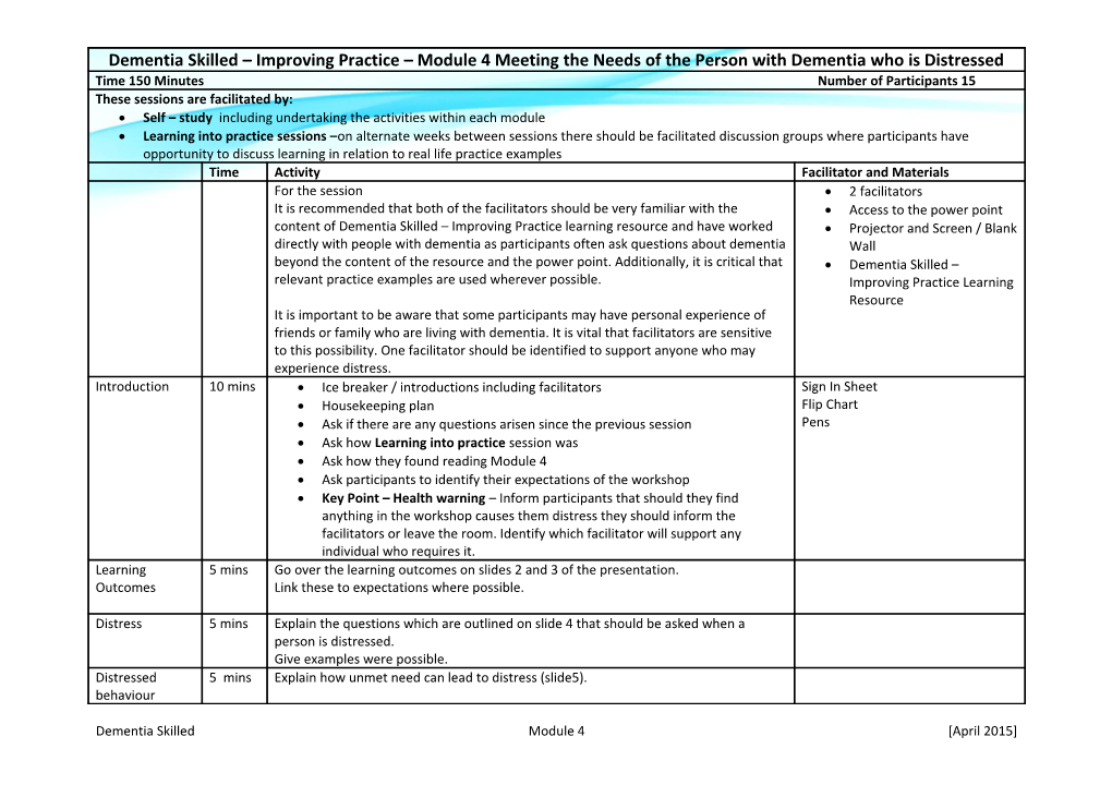 Self Study Including Undertaking the Activities Within Each Module