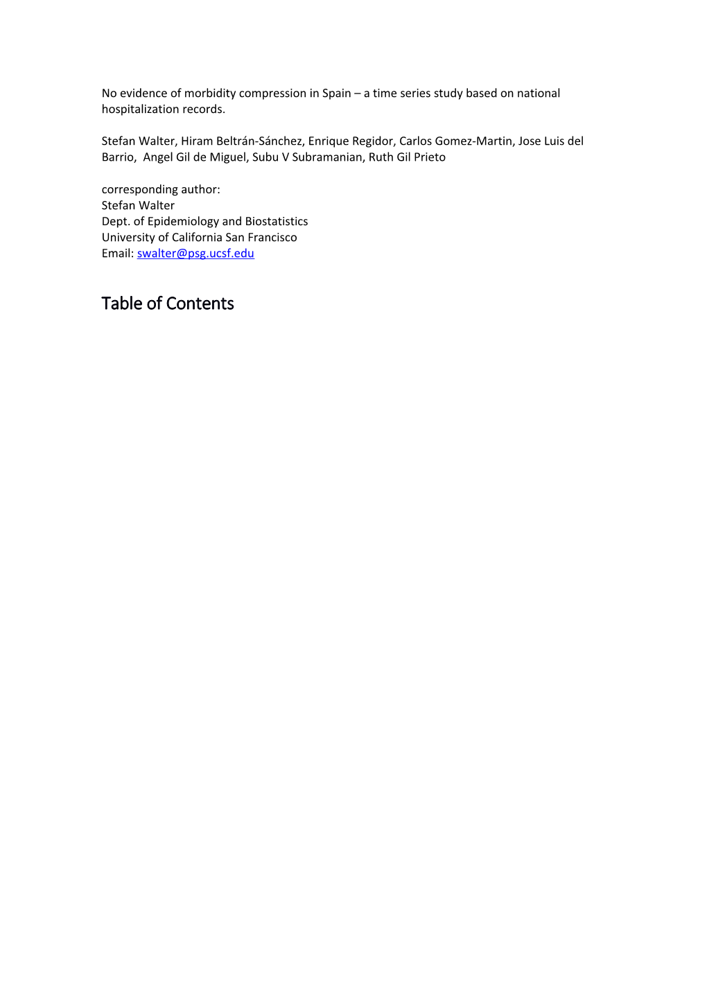 No Evidence of Morbidity Compression in Spain a Time Series Study Based on National