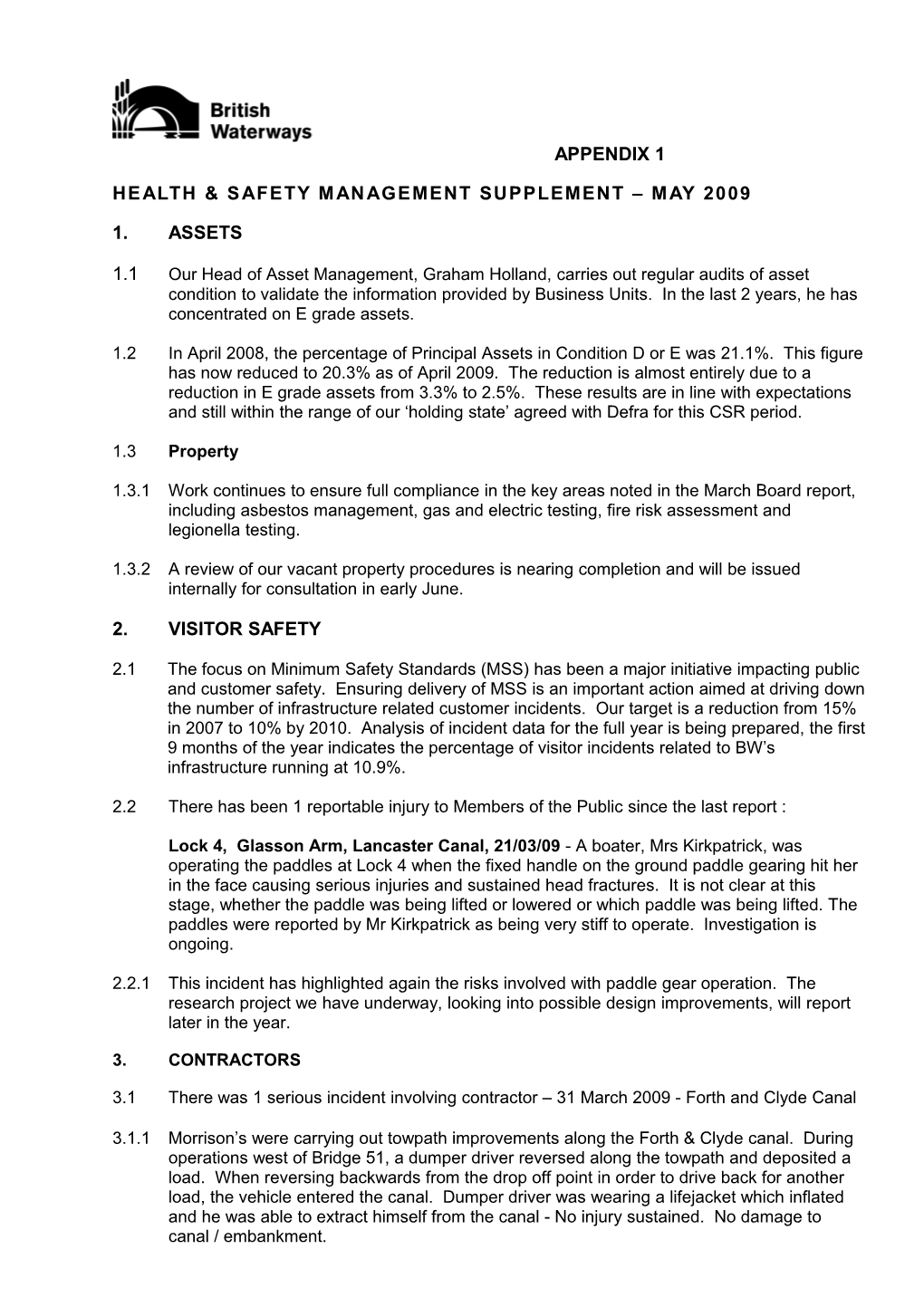 HEALTH & SAFETY MANAGEMENT Supplement May2009