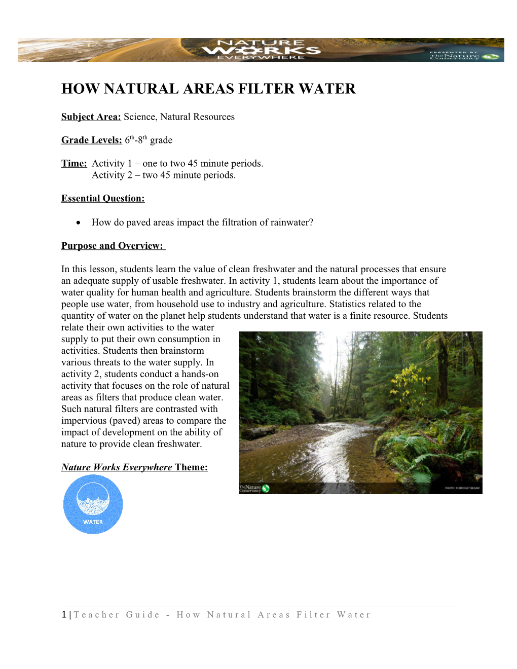 How Natural Areas Filter Water