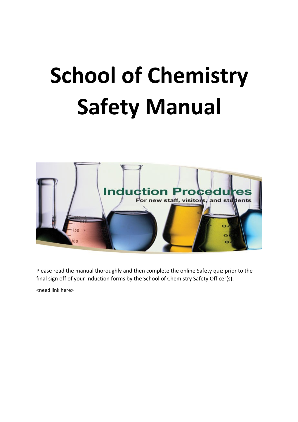 School of Chemistry Safety Manual