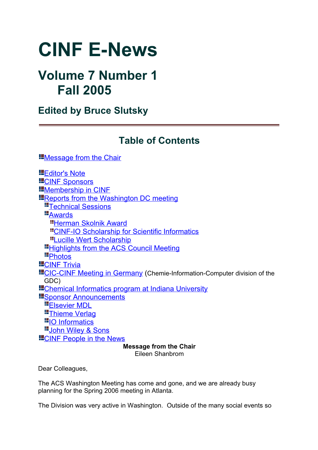 Volume 7 Number 1Fall 2005