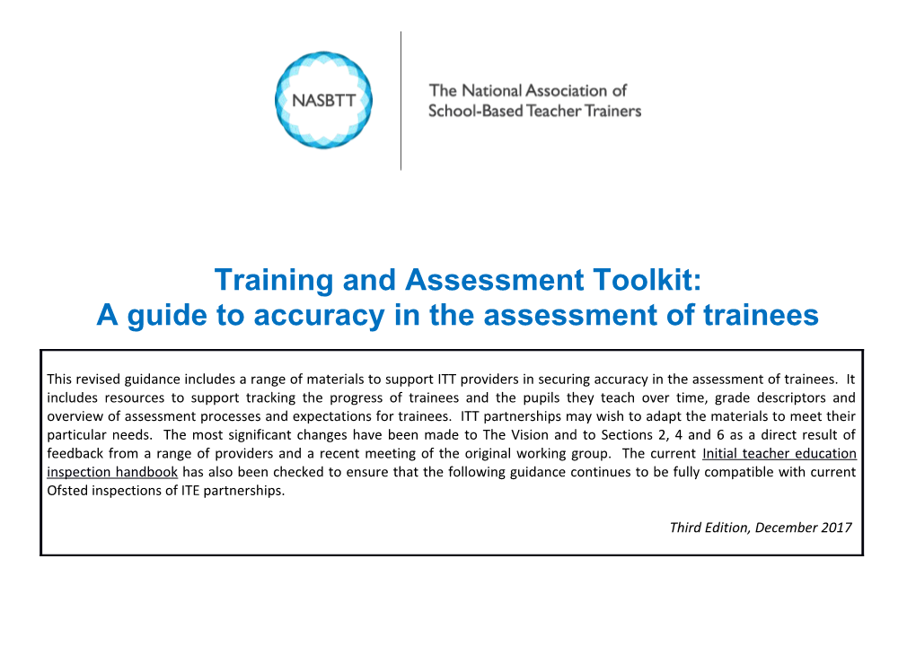 Training and Assessment Toolkit