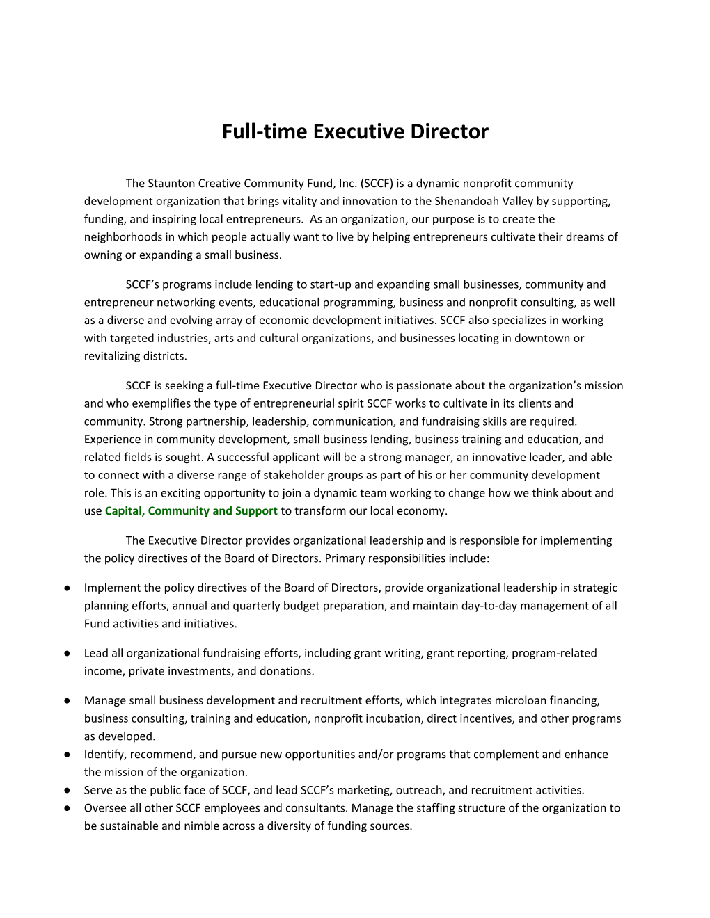 Full-Time Executive Director