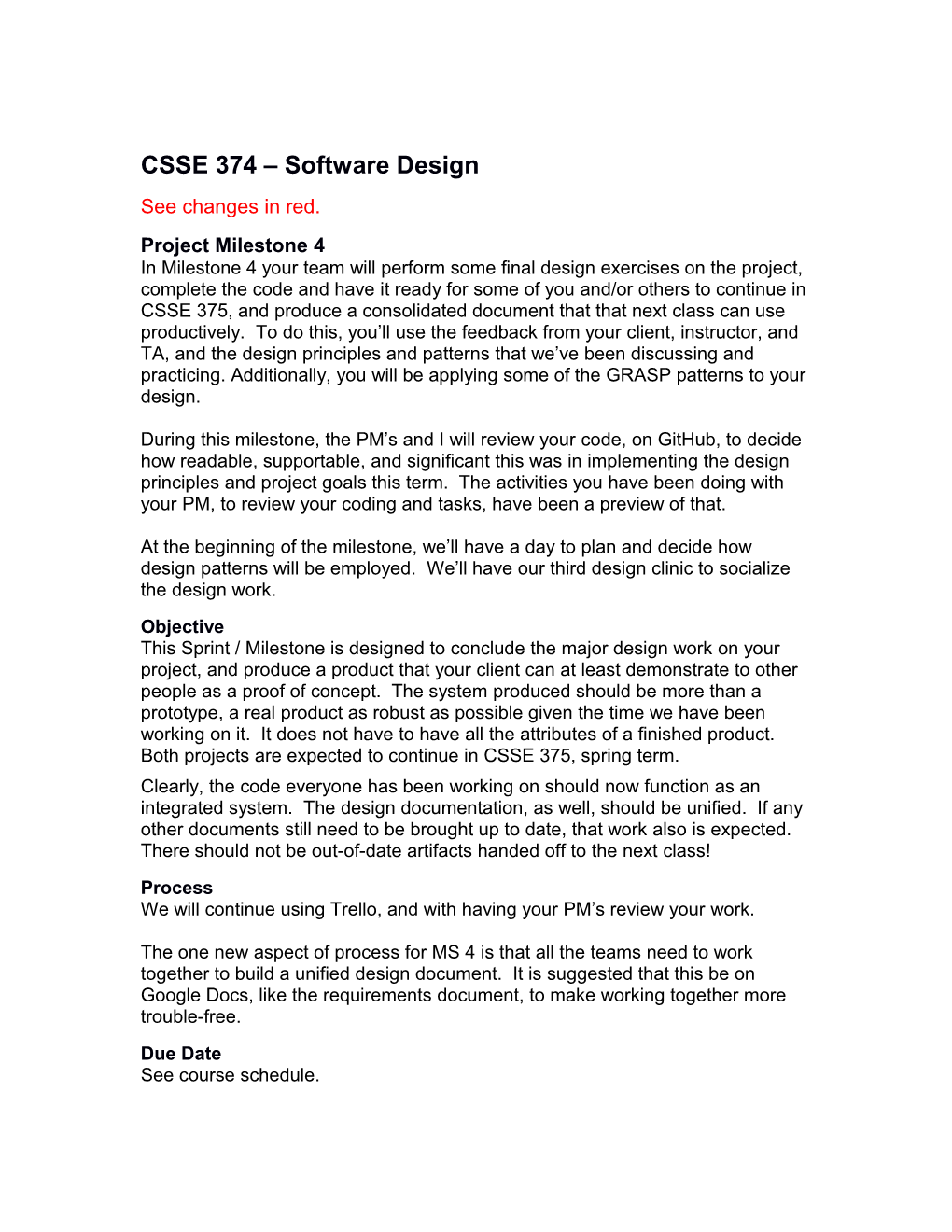 CSSE 374 Software Design