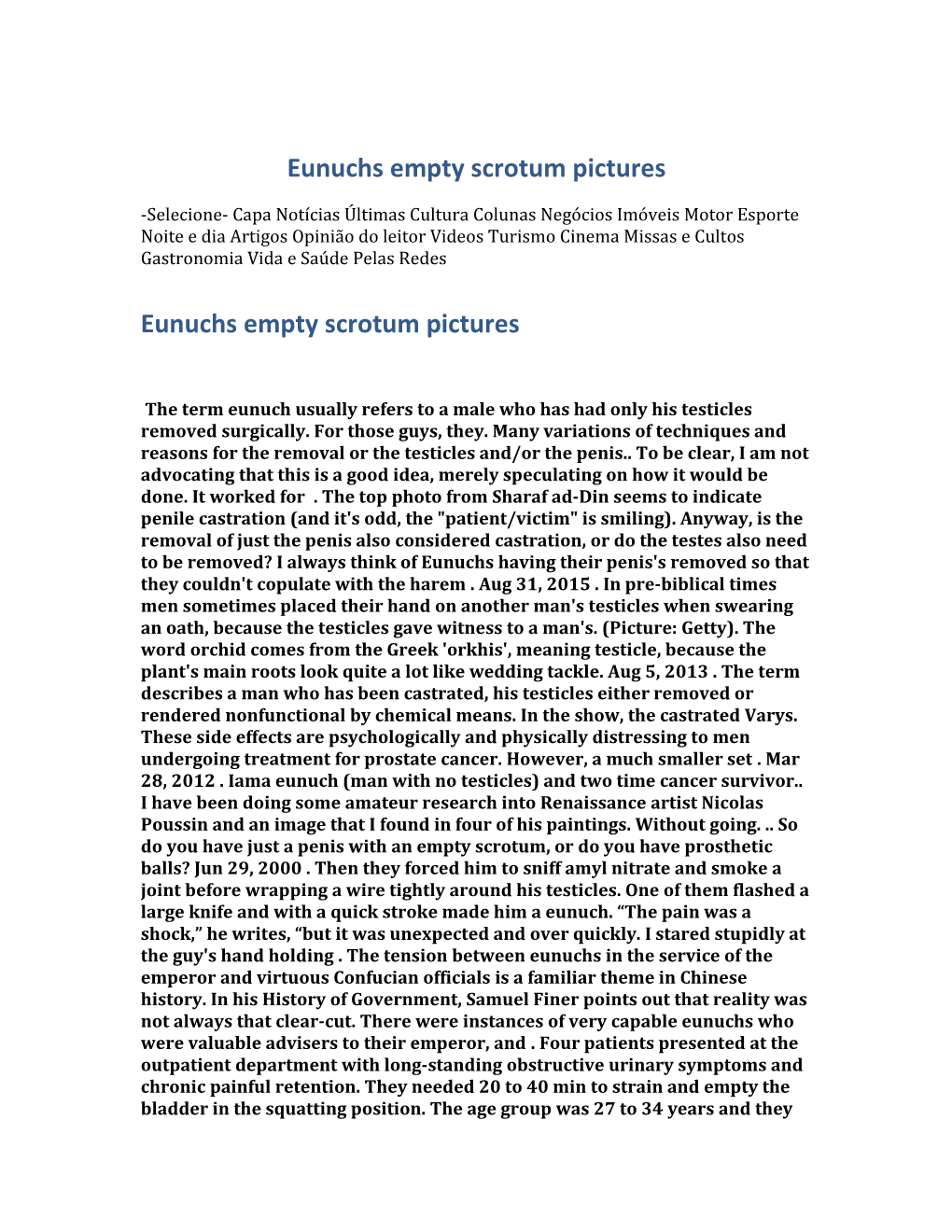 Eunuchs Empty Scrotum Pictures