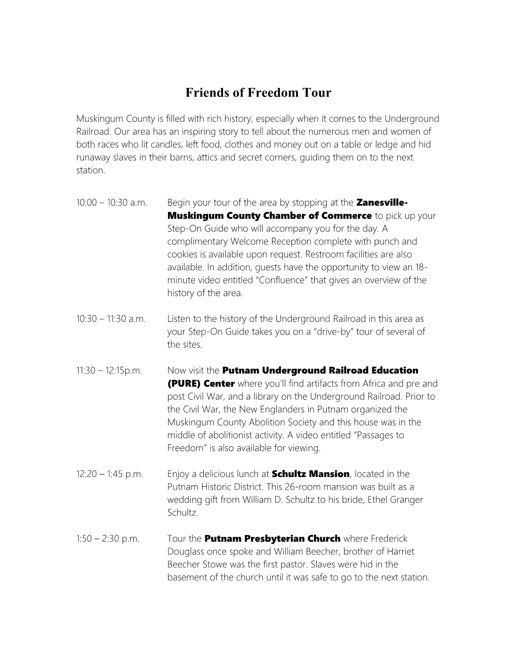 Friends of Freedom Tour