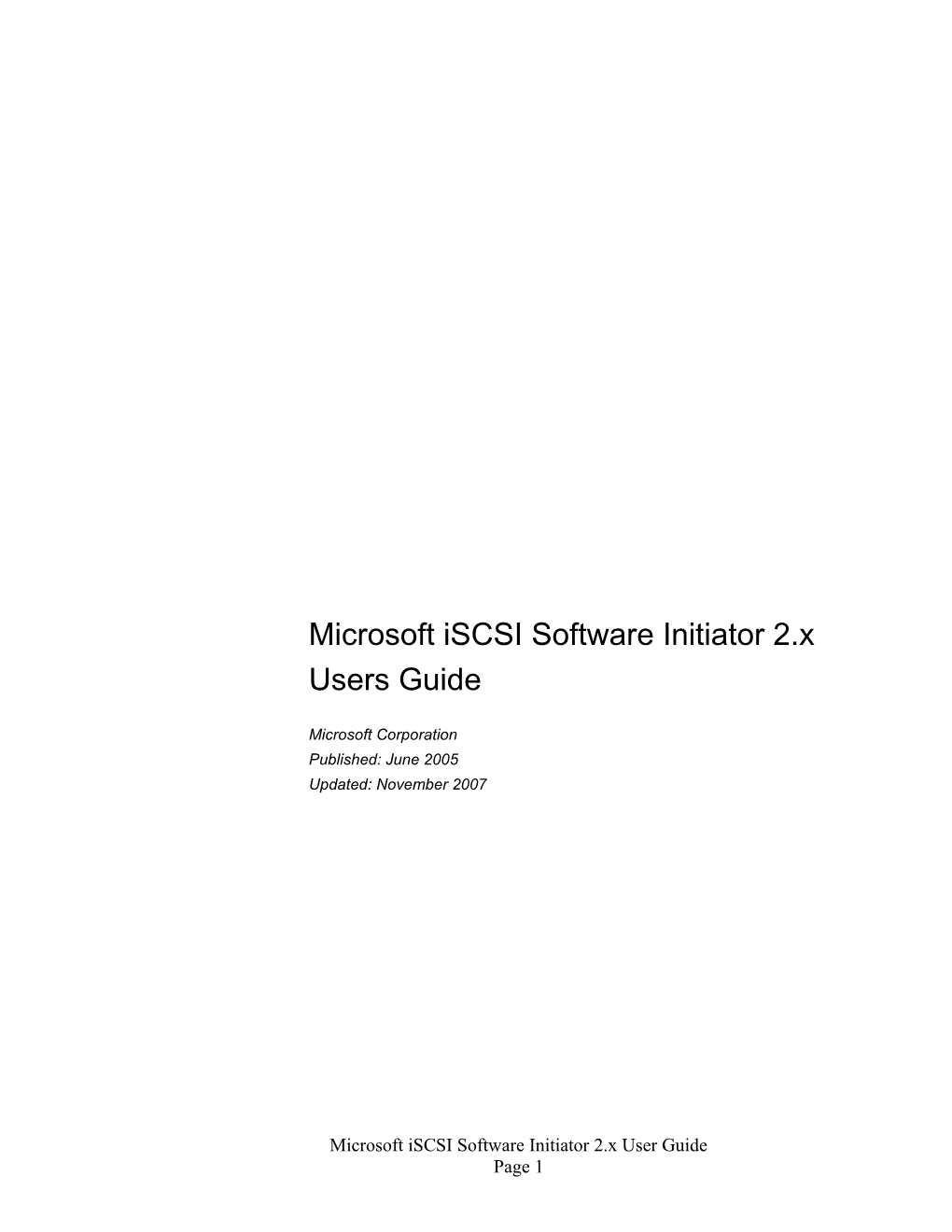 Microsoft Iscsi Software Initiator User's Guide 2.X