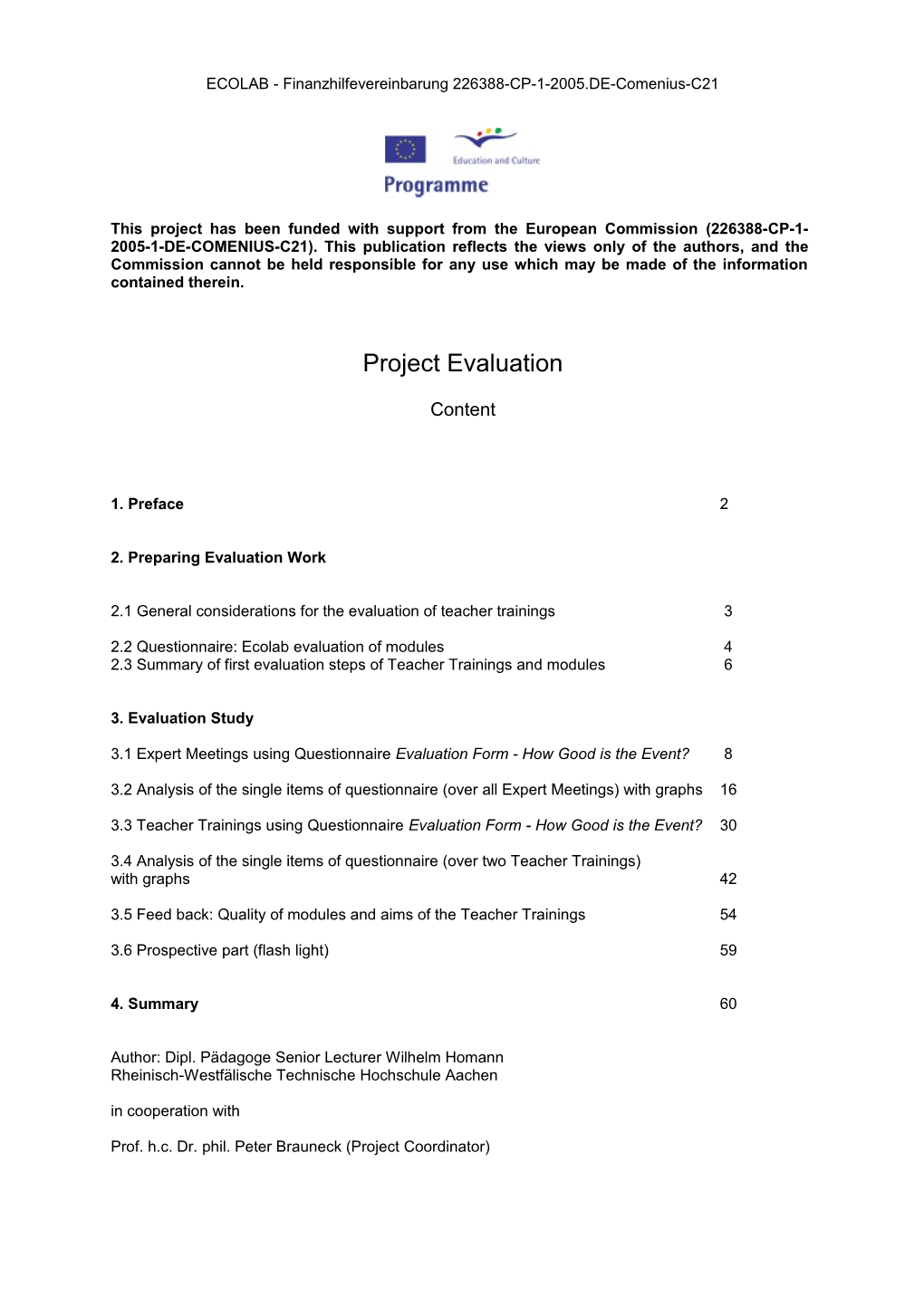ECOLAB - Finanzhilfevereinbarung 226388-CP-1-2005