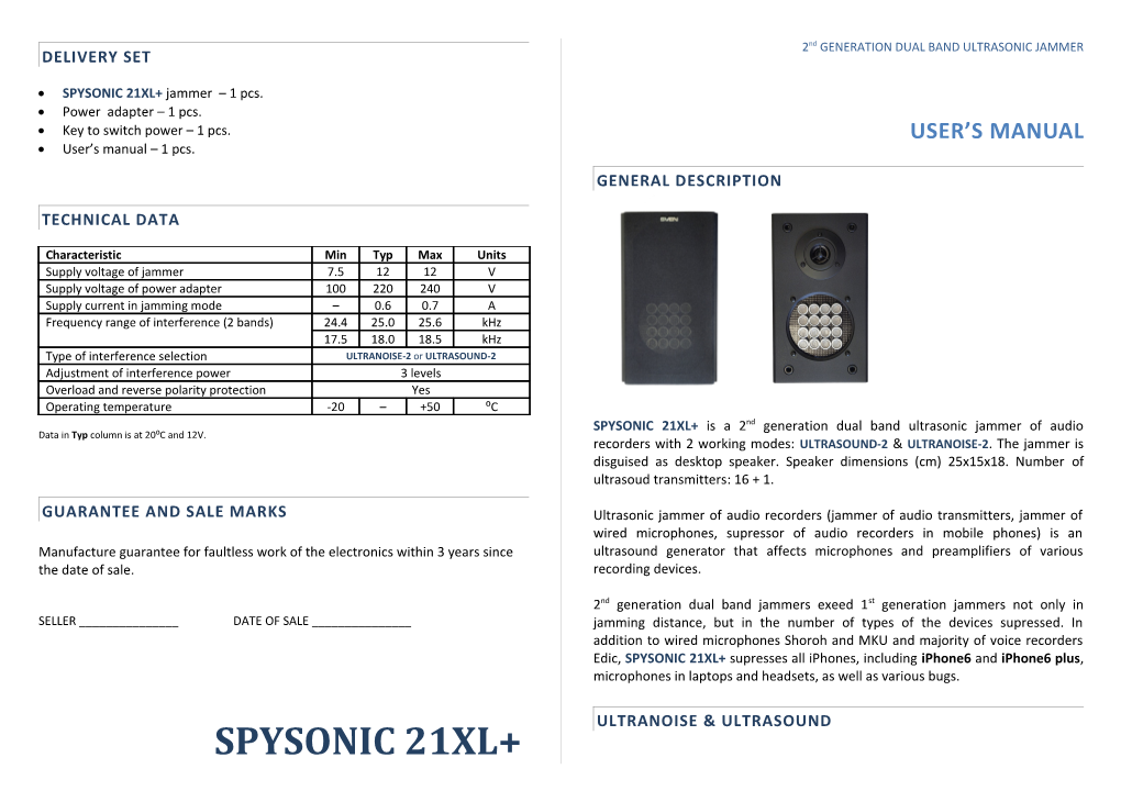 Spysonic Desktop XL V.2