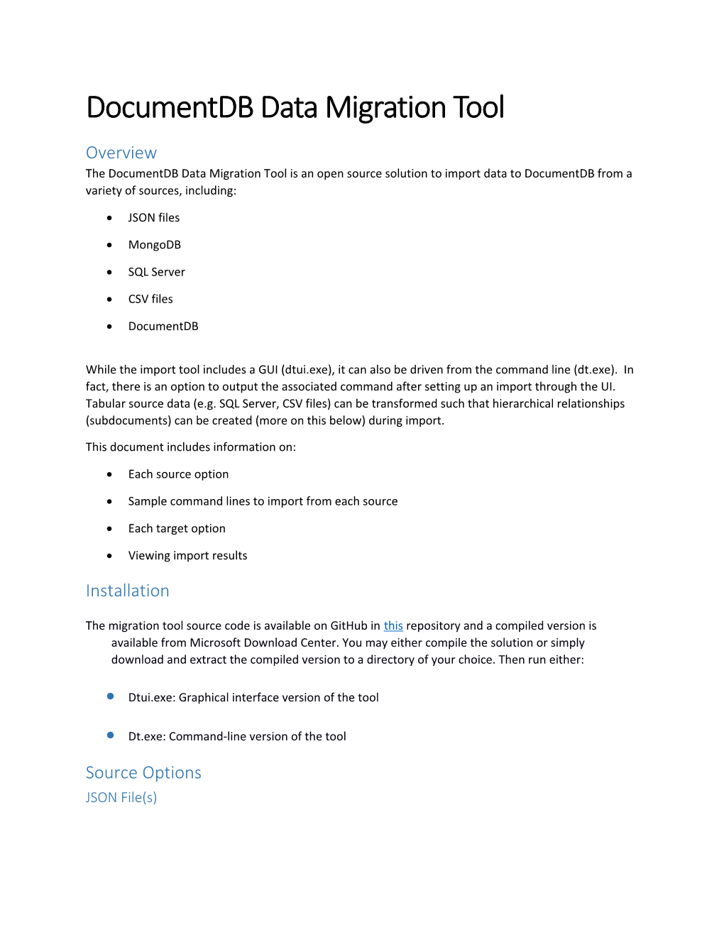 Documentdb Data Migration Tool