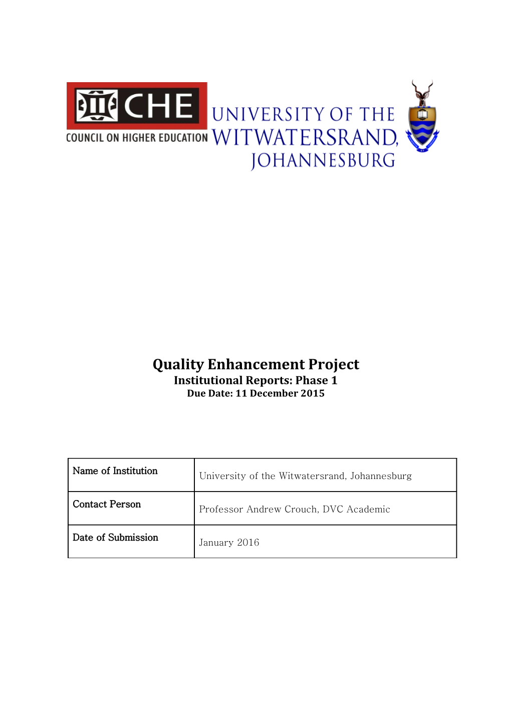 Quality Enhancement Project