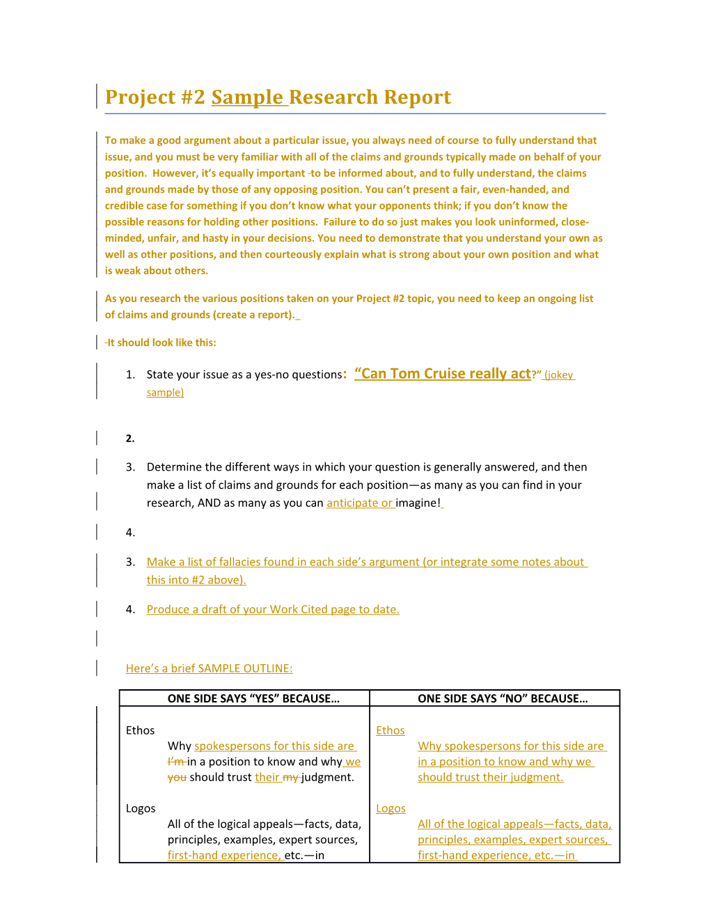 Project #2 Sample Research Report