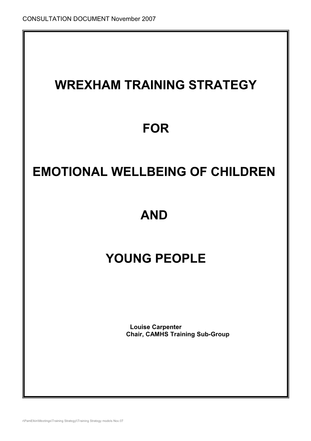 Wrexham CAMHS Training Strategy