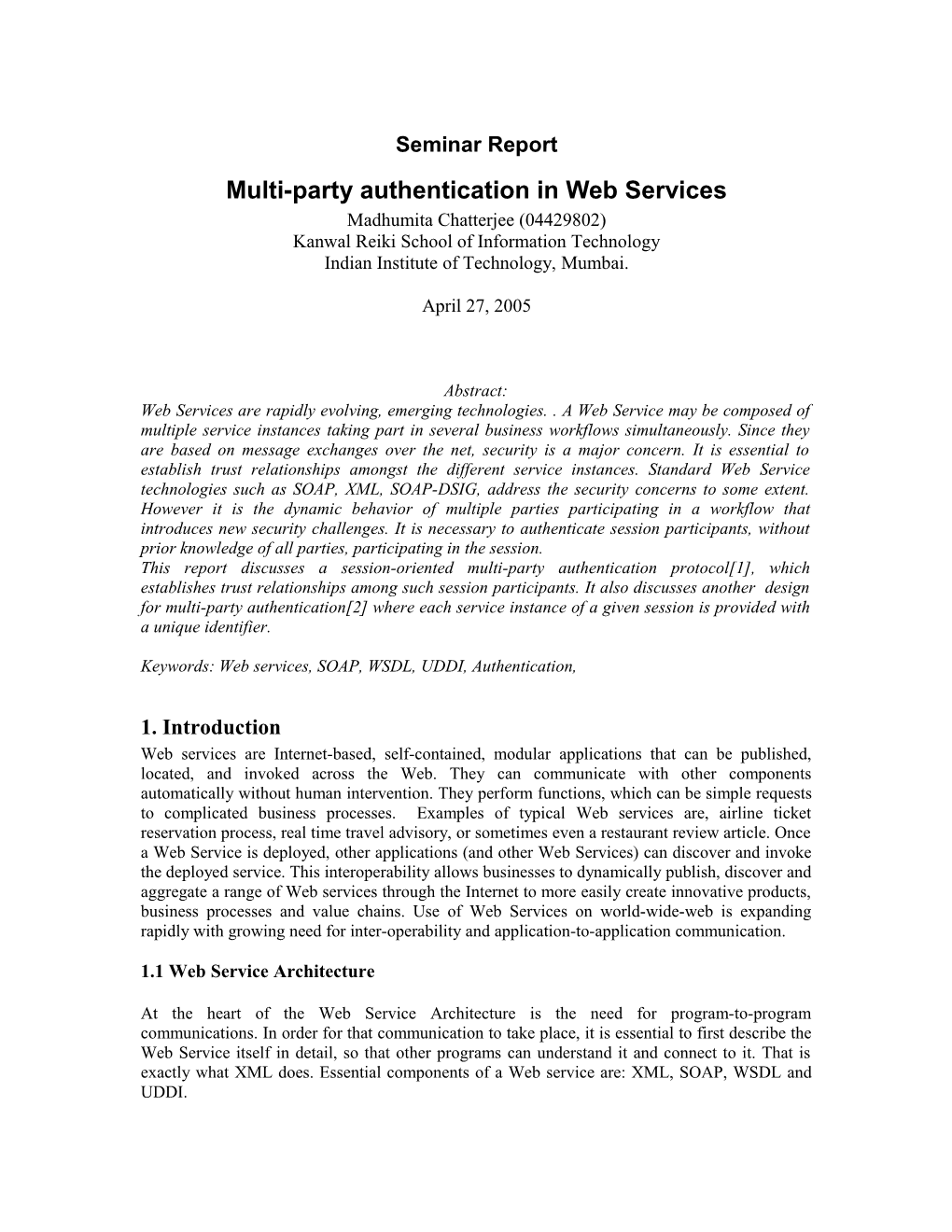 Multi-Party Authentication in Web Services