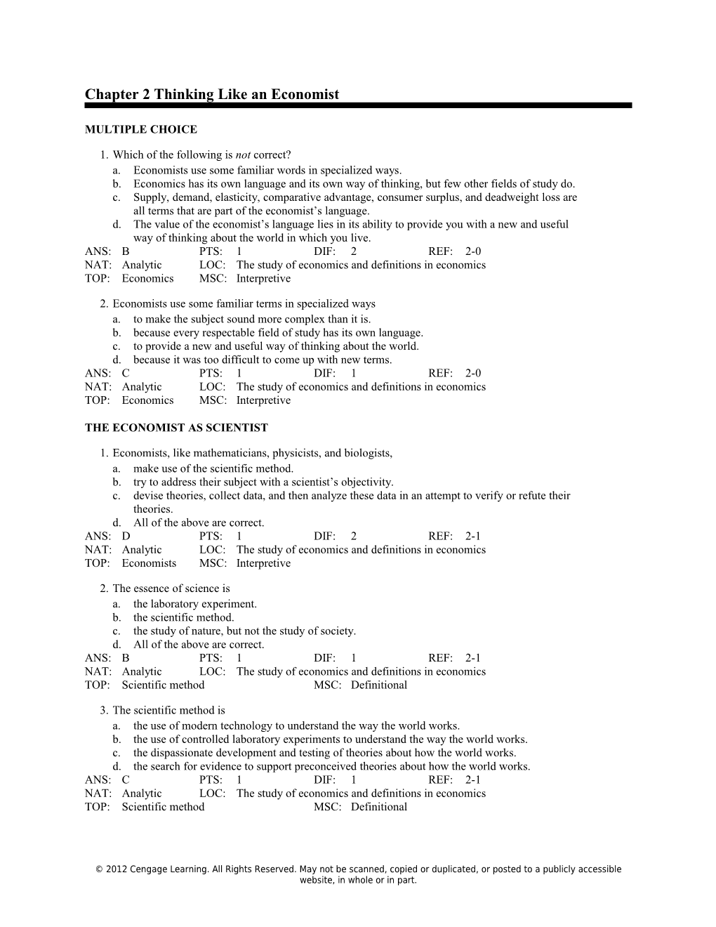 Chapter 2 Thinking Like an Economist