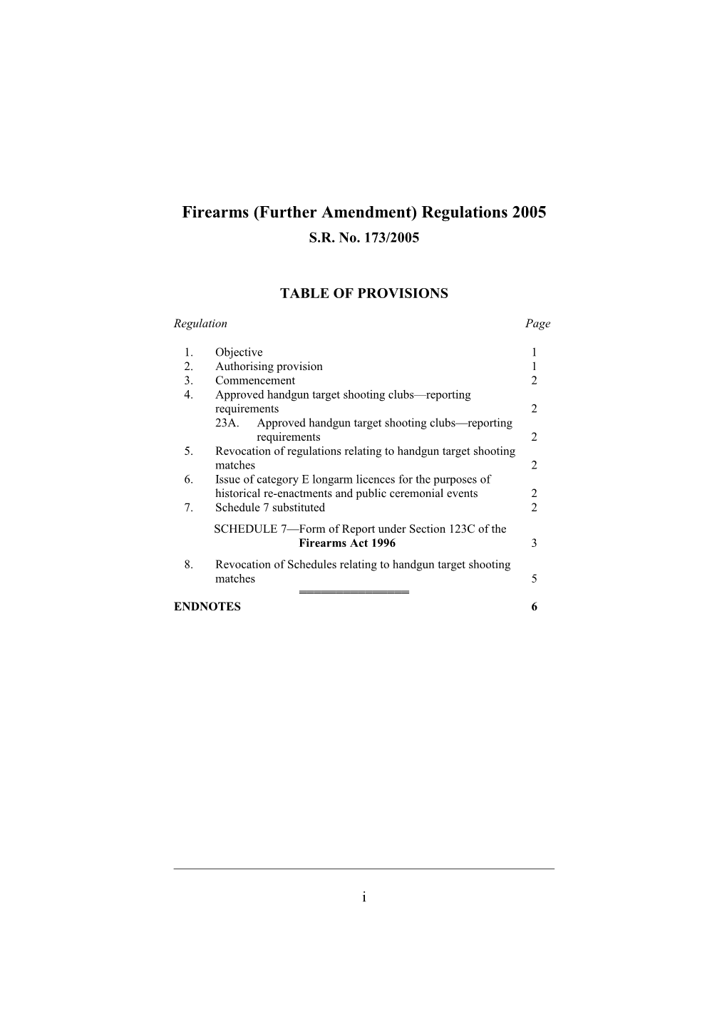Firearms (Further Amendment) Regulations 2005