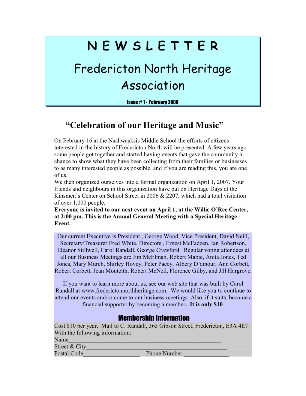 Celebration of Our Heritage and Music