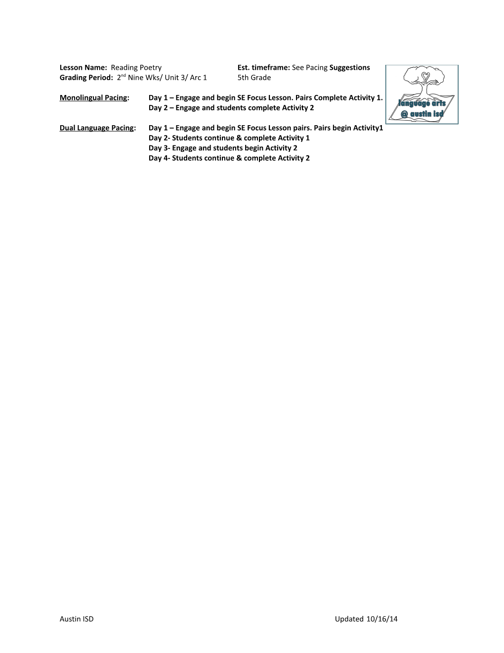 Grading Period: 2Nd Nine Wks/ Unit 3/ Arc 15Th Grade