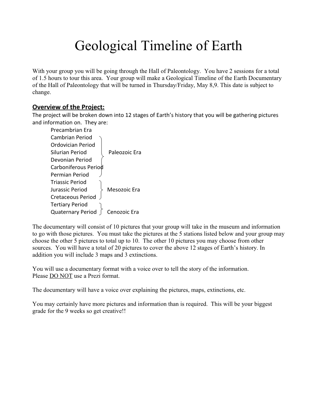 Geological Timeline of Earth