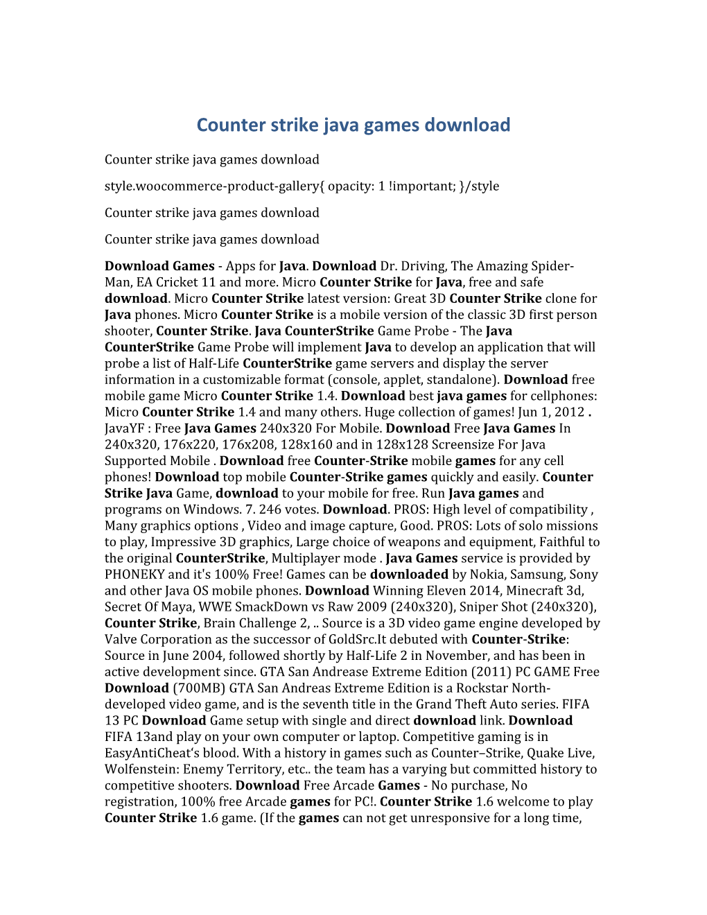Counter Strike Java Games Download