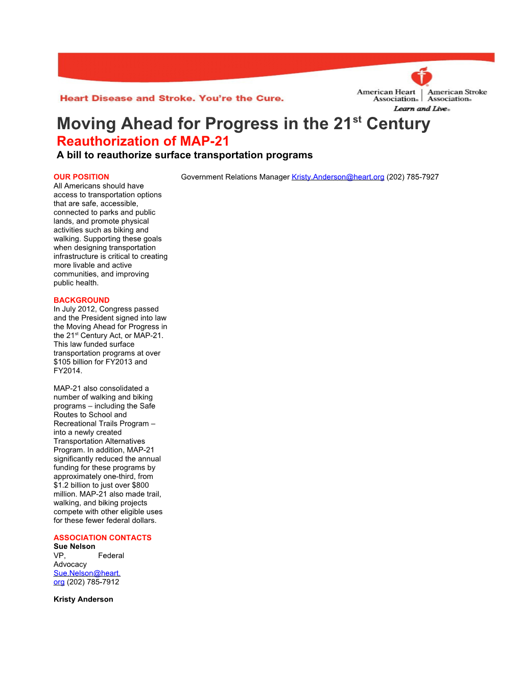 Moving Ahead for Progress in the 21St Century