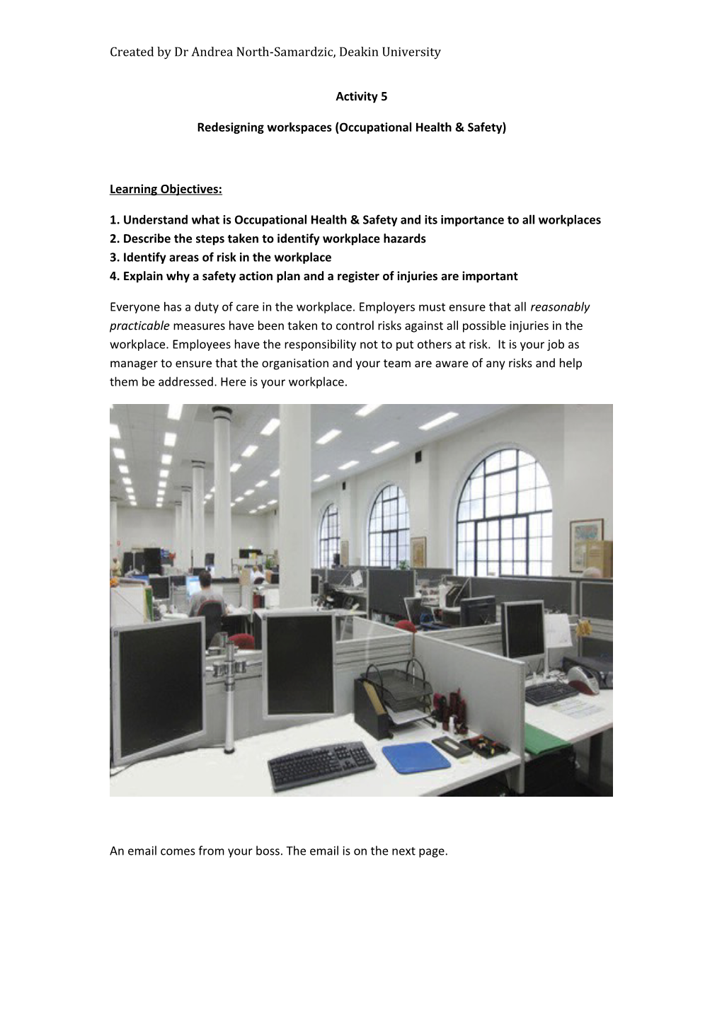 Redesigning Workspaces (Occupational Health & Safety)