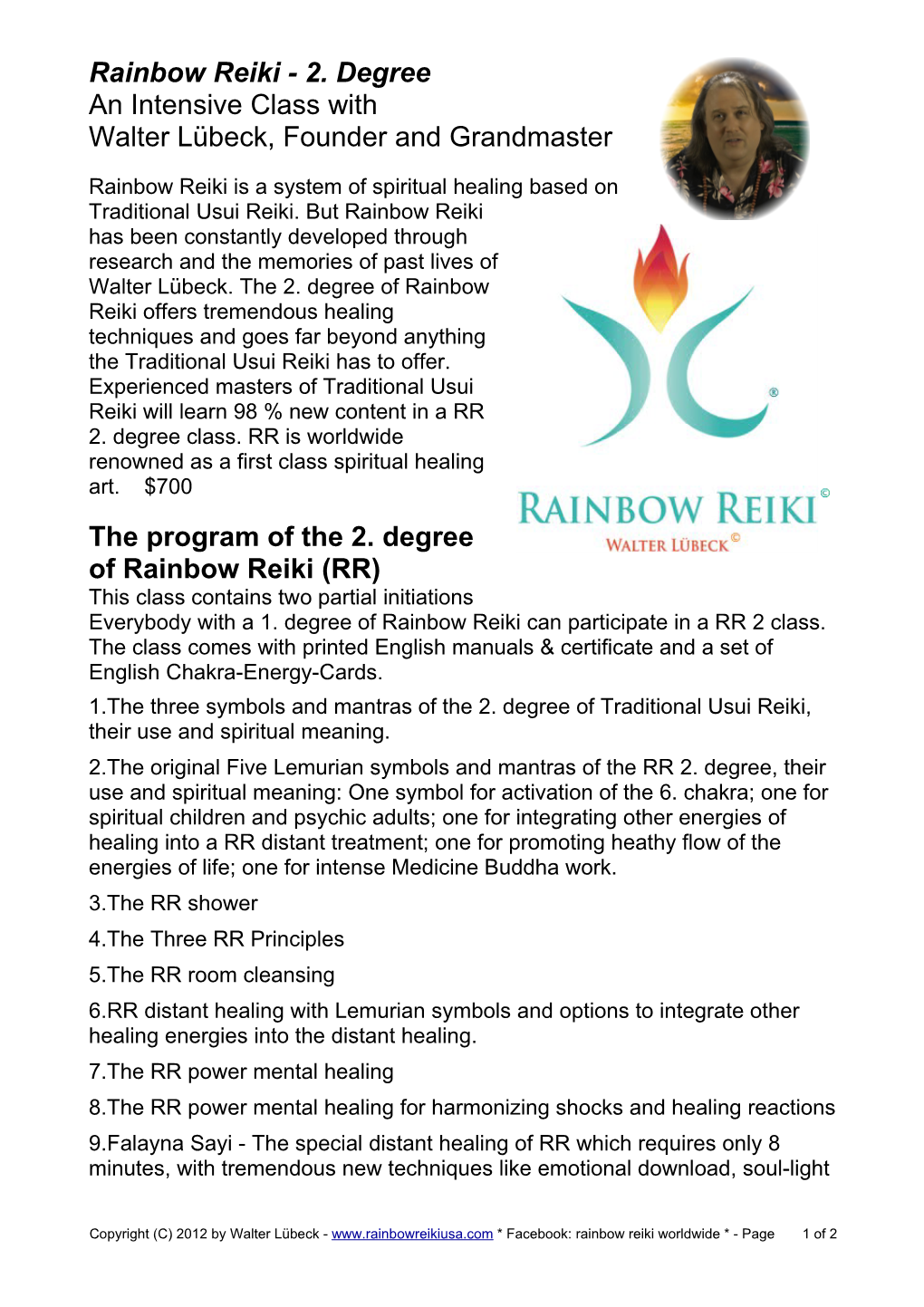 Rainbow Reiki - 2. Degree