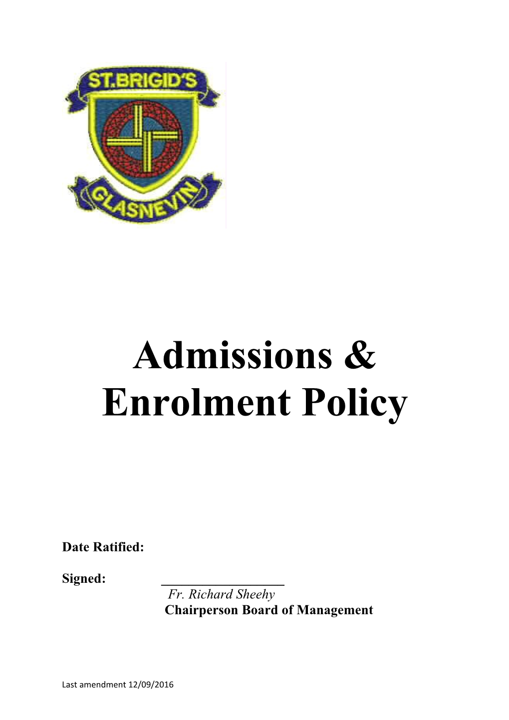 Admissions & Enrolment Policy